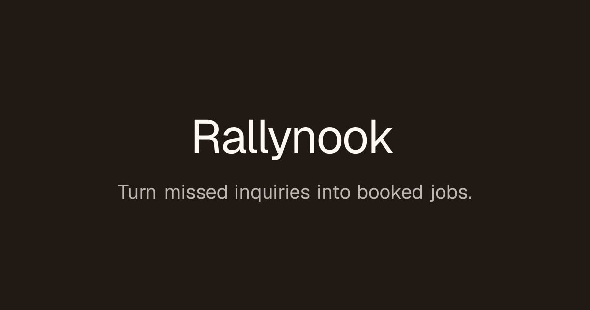 Rallynook — Your inbox is not a lead-nurturing strategy. Rallynook follows up, qualifies inquiries,…